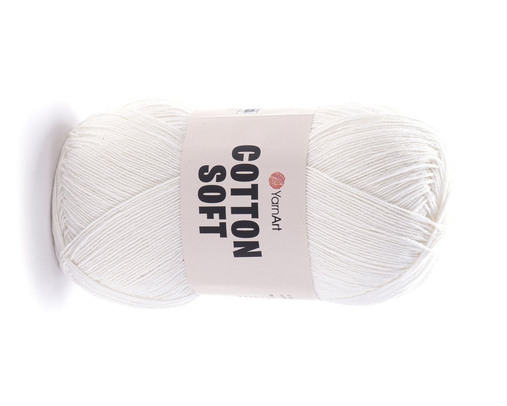 YarnArt Cotton Soft 01 Balta - 1
