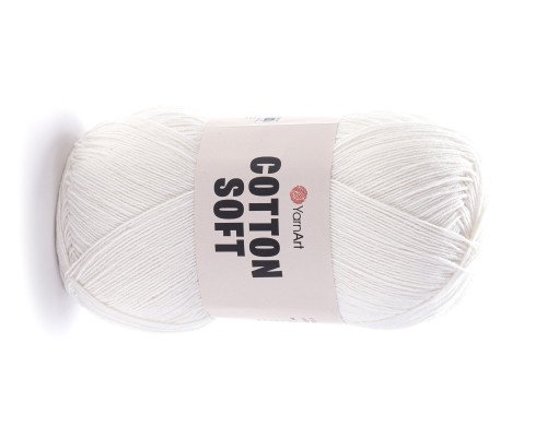 YarnArt Cotton Soft 01 Balta - 1