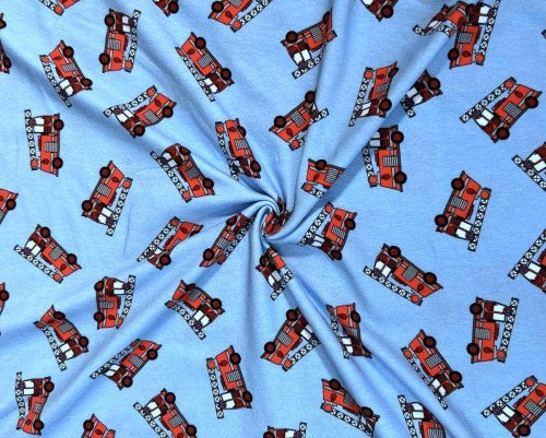 Medvilninis trikotažas (jersey) Gaisrinė šviesiai mėlyname - 1