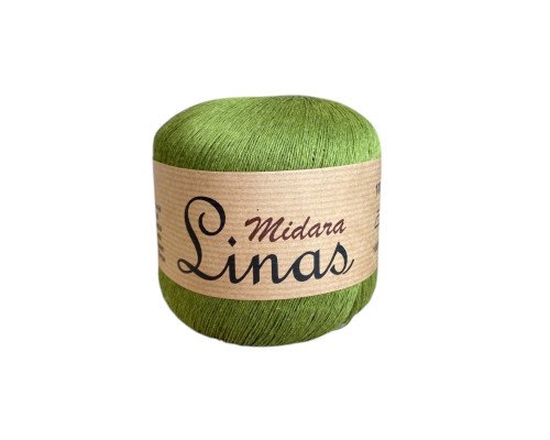 Lininiai siūlai 100gr Samanų žalia 400 | 600m - 1