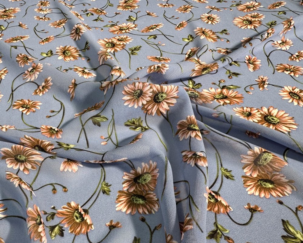 Šifonas Ramunės melsvame - 2