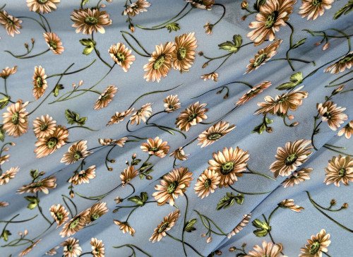 Šifonas Ramunės melsvame - 3