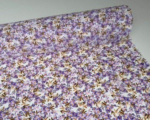 Šifonas Alyvinės gėlės baltame - 2