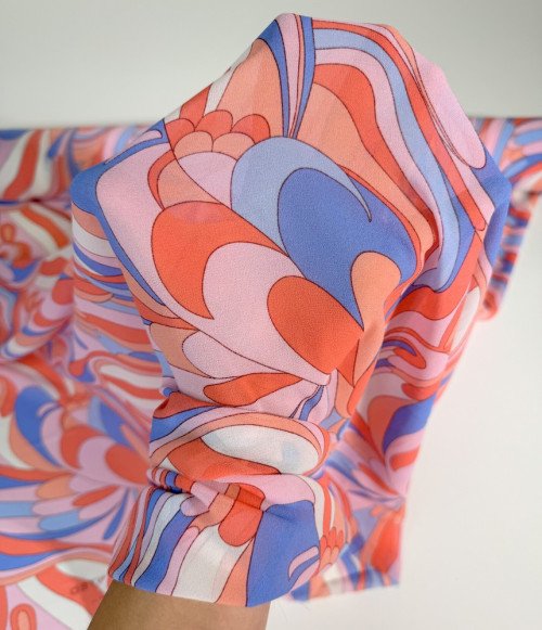 Šifonas Rausvi raštai - 3