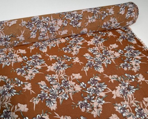 Šifonas Gėlės rudame - 1