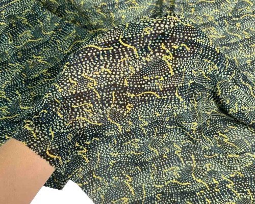 Šifonas Raštai žaliame - 2