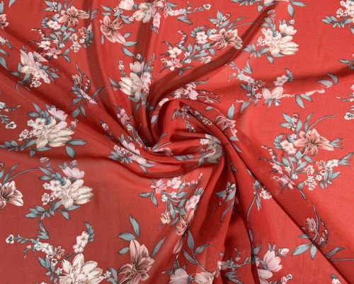 Šifonas Gėlės plytiniame - 1