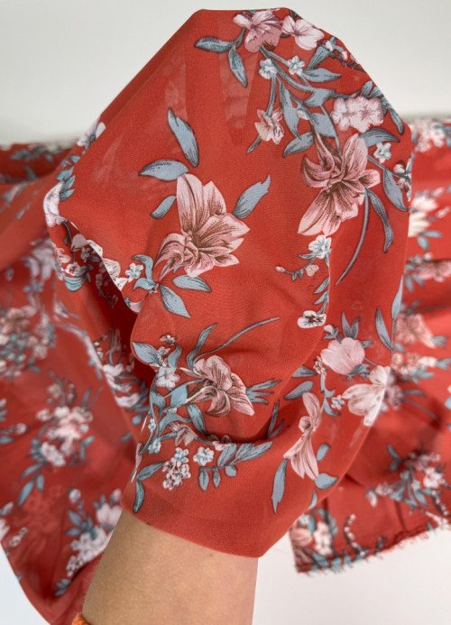 Šifonas Gėlės plytiniame - 1