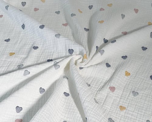 Muslin Coloured hearts