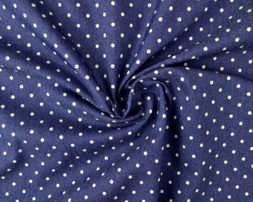 Thin denim White polka dots in dark blue