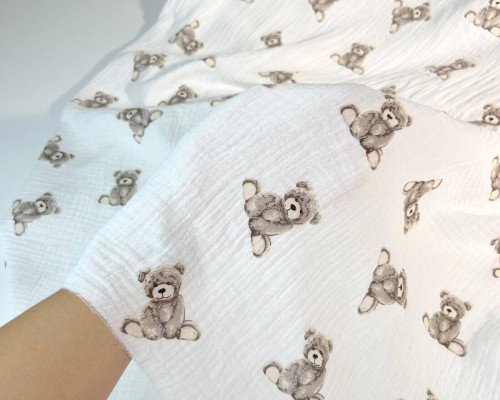 Muslinas Meškučiai baltame - 2