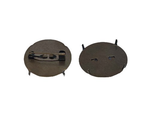 Brooch base set with clasp 25mm 8pcs Bronze