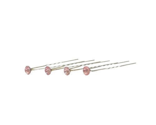 Hair clips Light pink crystals 7mm 38pcs