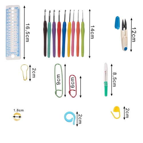Knitting and crochet kit | 113 accessories