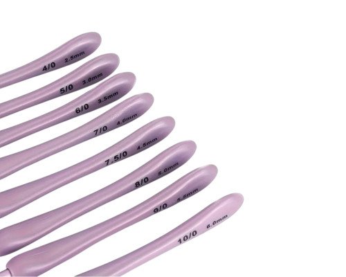 Aluminium pouch set with plastic handle Lilac