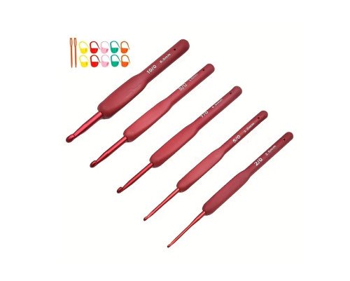 Aliuminių vąšelių rinkinys su gumine rankenėle + priedai - 1