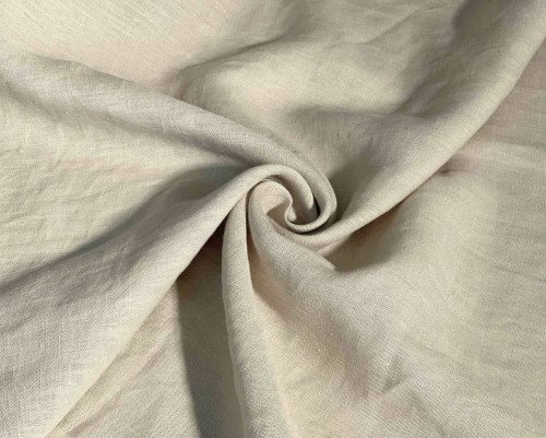 Platus lininis audinys Pilka smėlio | Plotis 2,83m - 2