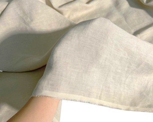 Platus lininis audinys Pilka smėlio | Plotis 2,83m - 3