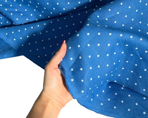 Minkštintas linas Rugiagėlė su taškeliais - 1