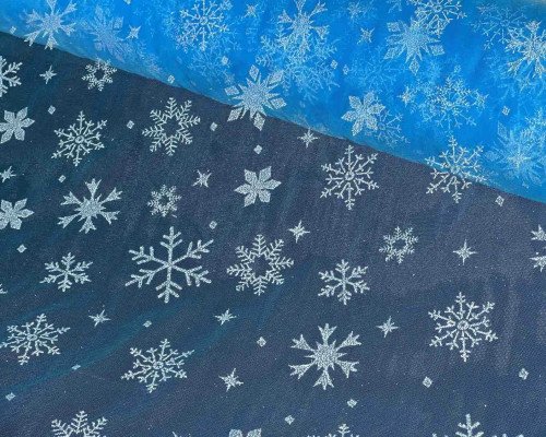 Tiulis su blizgančiomis snaigėmis Mėlynas - 1