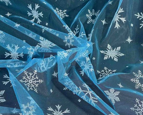 Tiulis su blizgančiomis snaigėmis Mėlynas - 2