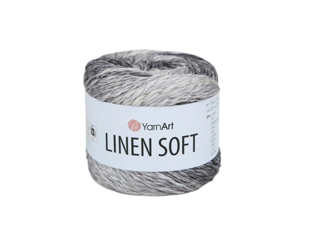 YarnArt Linen Soft 7406 Juoda pilka - 1