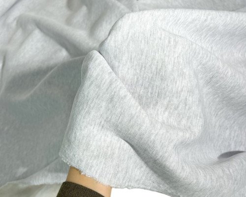 Trikotažas su pūkeliu Šviesiai pilkas melanžas - 1