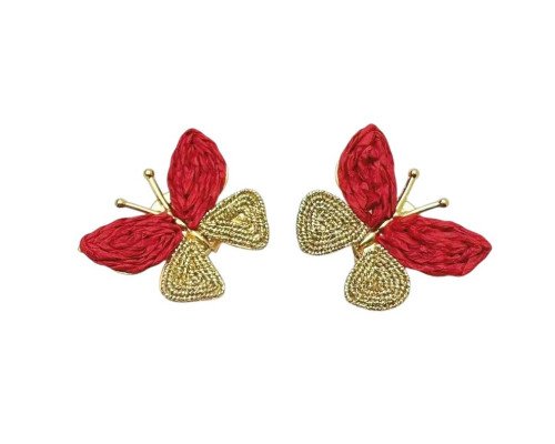 Moteriškos sąsagos Raudoni drugeliai - 1