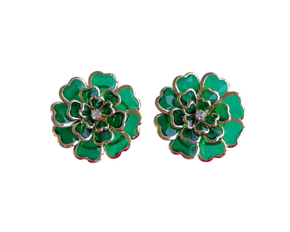 Moteriškos sąsagos Žalios gėlės - 1