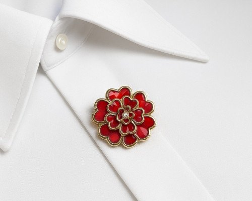 Moteriškos sąsagos Raudonos gėlės - 1