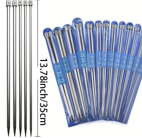 Nėrūdijančio plieno mezgimo virbalai 35cm - 1