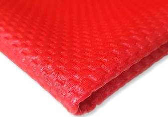 Thick textured knitted fabric Red