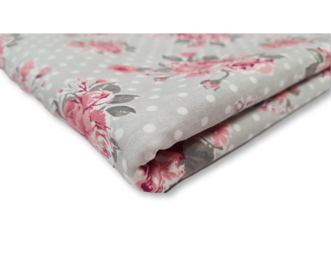 Cotton jersey Flowers with polka dots