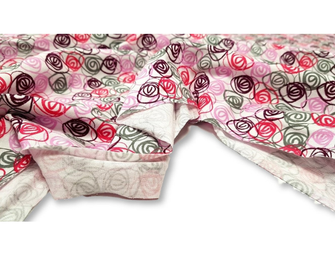 Cotton jersey Multicoloured roses internetu