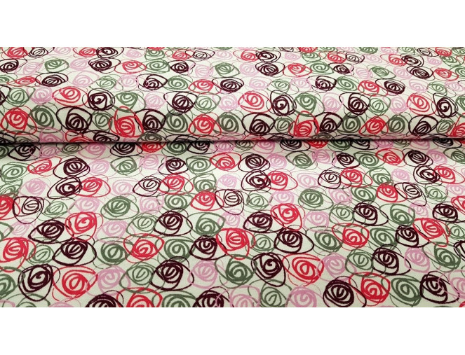 Cotton jersey Multicoloured roses pristatymas per 1-4 d.d.
