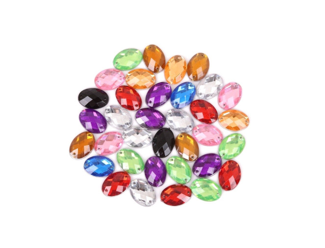 Stitched crystals 18mm Oval | 5 colours