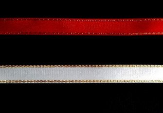 Atlas ribbons with gold edge 10mm