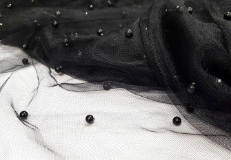 Beaded tulle Black