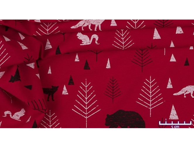 Knitted and crocheted Forest beasts in red pigiau