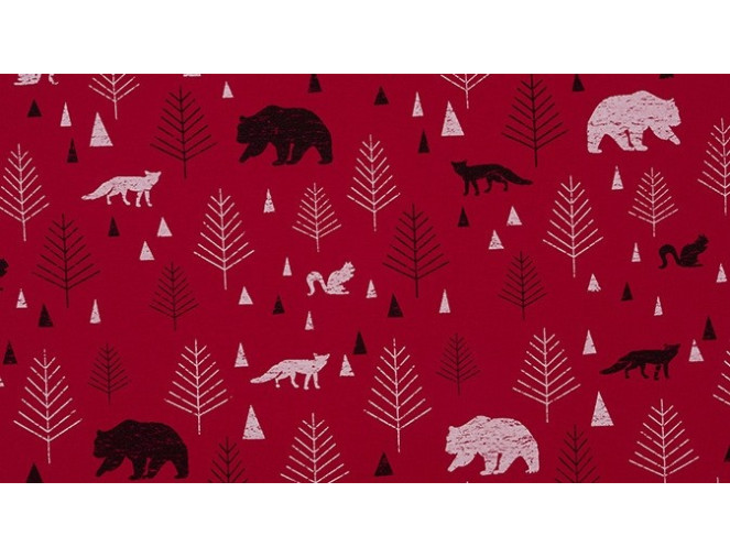 Knitted and crocheted Forest beasts in red