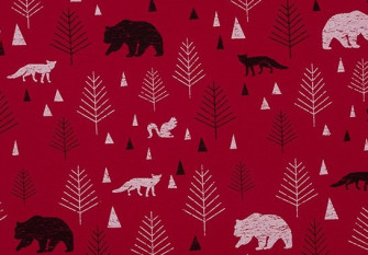 Knitted and crocheted Forest beasts in red