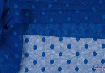 Elastinis tiulis su taškeliais Rugiagėlė Elastinis tiulis su taškeliais Rugiagėlė
