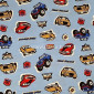 Cotton jersey Machines in blue pigiau