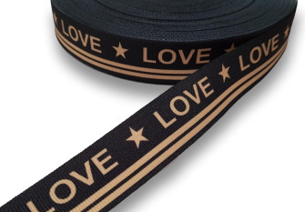 Decorative ribbon 25mm Love