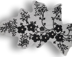 Prisiuvama aplikacija Gėlės su kristalais