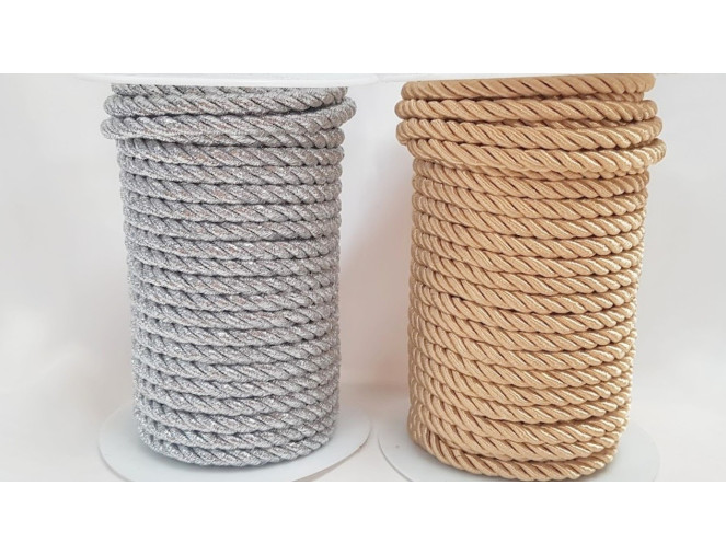 Metallic decorative cord 7mm. | 2 colours