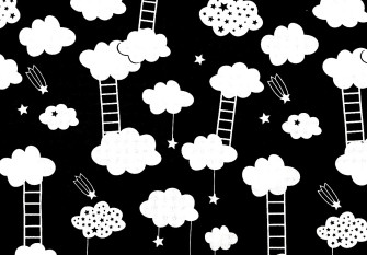 Cotton - canvas Clouds in black