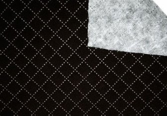 Dygsniuotas veliūrinis audinys Juodas