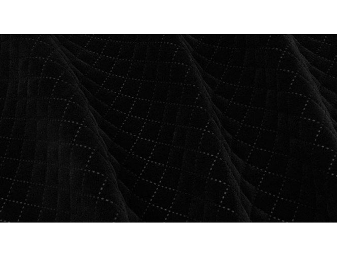 Quilted velour fabric Black pigiau