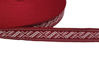 Tautinė juostelė 17mm Bordo/Balta 2 Tautinė juostelė 17mm Bordo/Balta 2